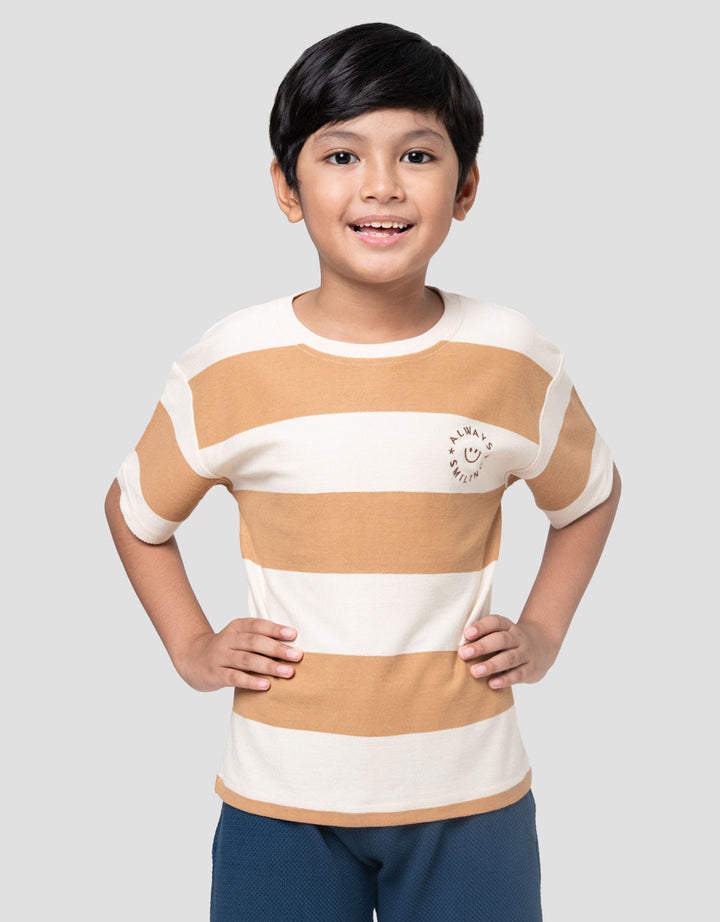 Little M Terry Blk Apl Smile Kaos Oversize Anak Laki-laki