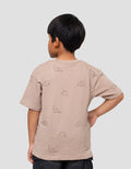 Little M Slub Print Dino Friends Kaos Oversize Anak Laki-laki