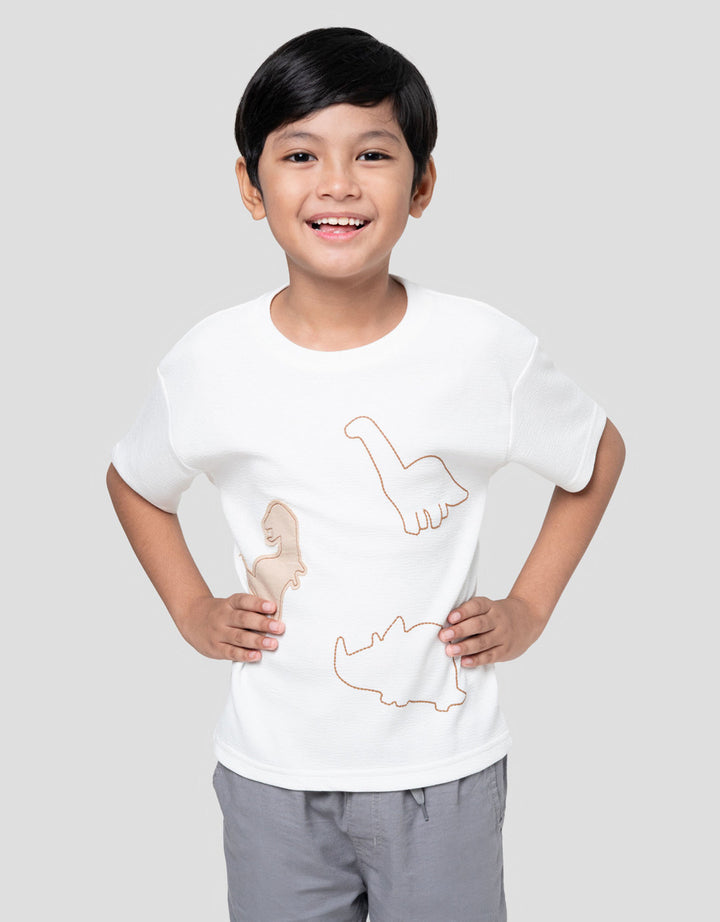 Little M Tex Dino Aplikasi Kaos Oversize Anak Laki-laki