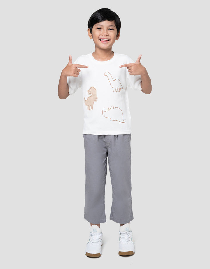 Little M Tex Dino Aplikasi Kaos Oversize Anak Laki-laki