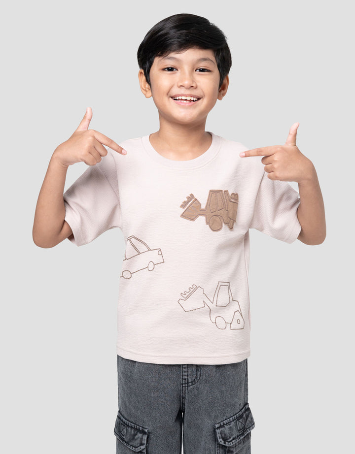 Little M Tex Kontruksi Kaos Oversize Anak Laki-laki