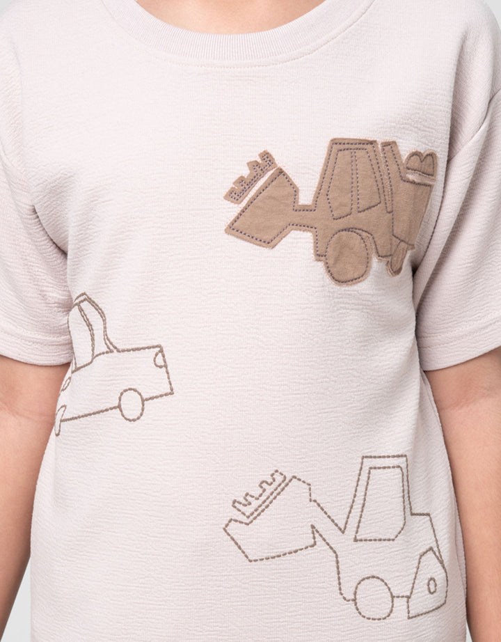 Little M Tex Kontruksi Kaos Oversize Anak Laki-laki