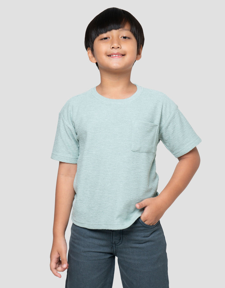 Little M Textured Kaos Lengan Pendek Anak Laki-Laki