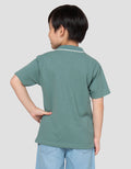 Little M Krah Rib Pique Print Kaos Polo Anak Laki-laki