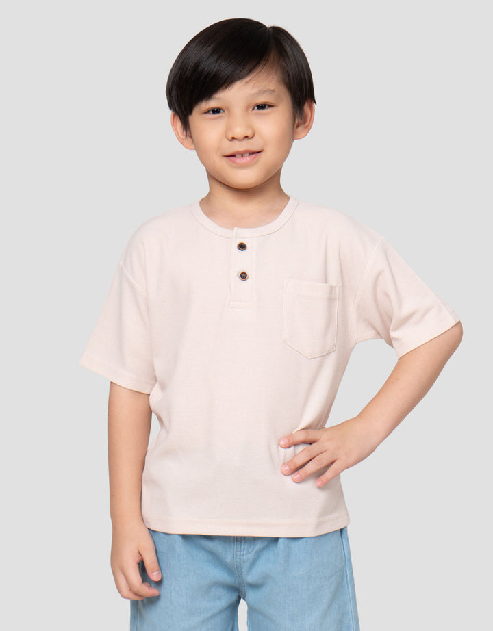 Little M Henley Ktg Texture Kaos Anak Laki-laki