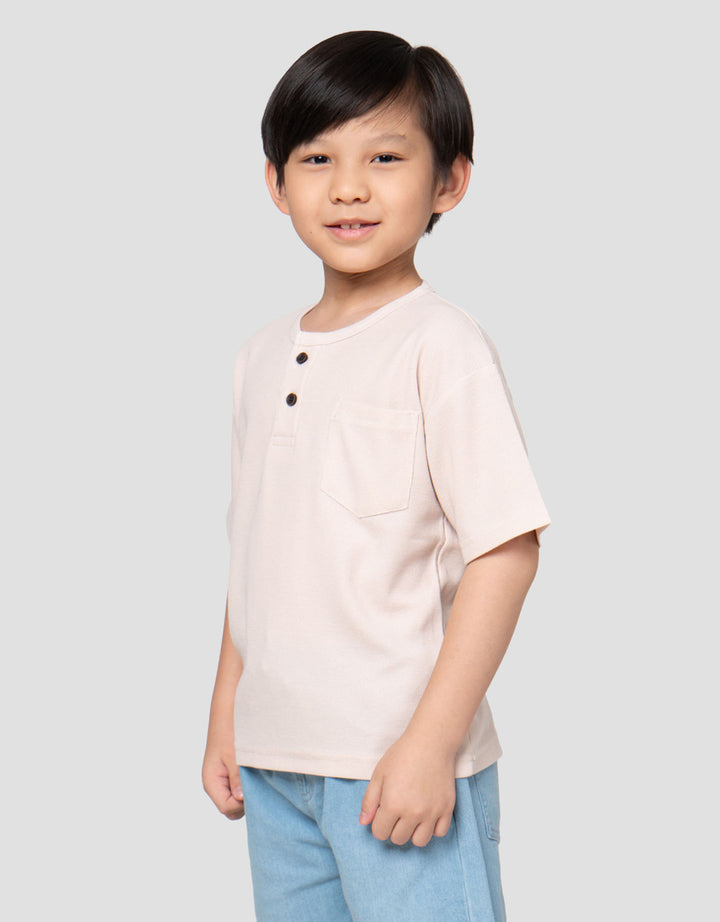 Little M Henley Ktg Texture Kaos Anak Laki-laki