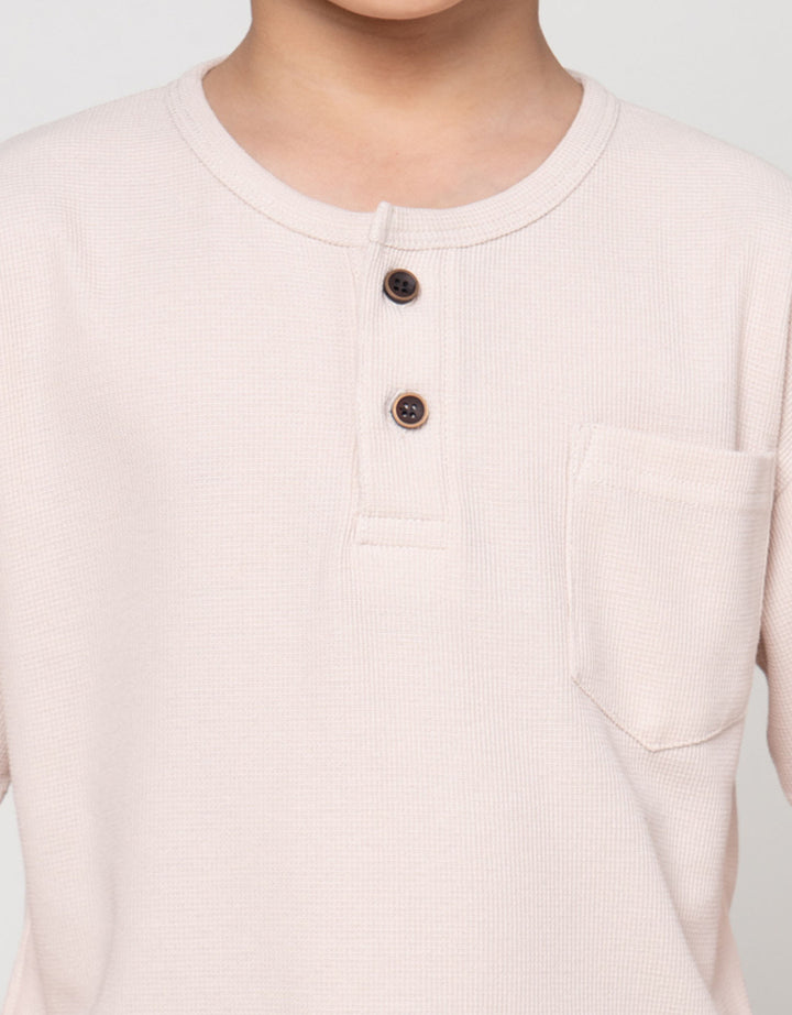 Little M Henley Ktg Texture Kaos Anak Laki-laki