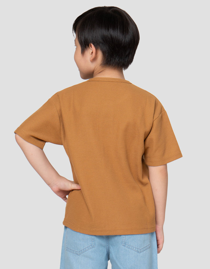 Little M Henley Ktg Texture Kaos Anak Laki-laki