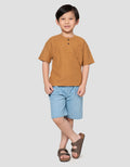 Little M Henley Ktg Texture Kaos Anak Laki-laki