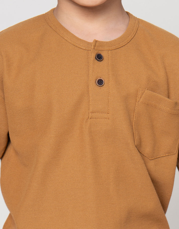 Little M Henley Ktg Texture Kaos Anak Laki-laki