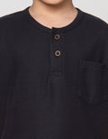 Little M Henley Ktg Texture Kaos Anak Laki-laki