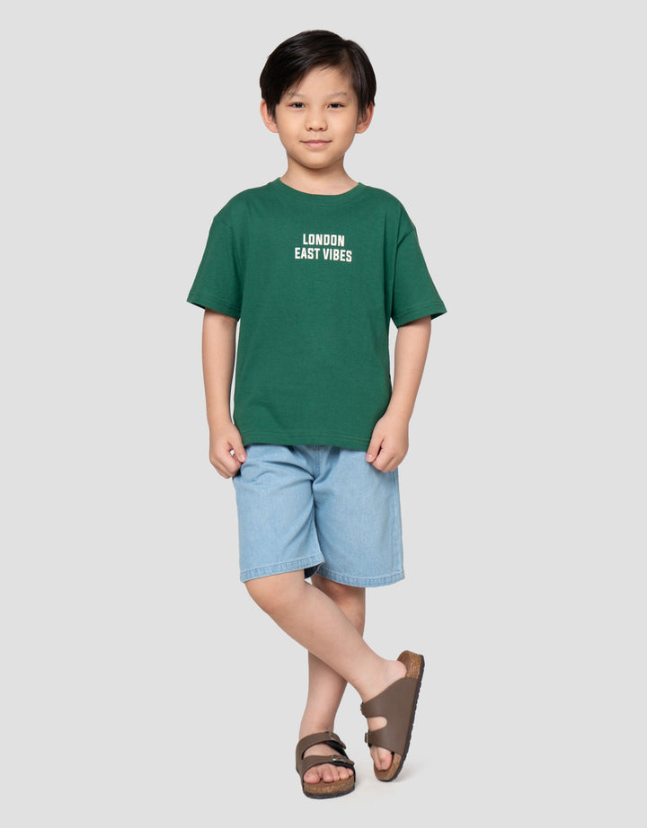 Little M London Print Kaos Oversize Anak Laki-laki