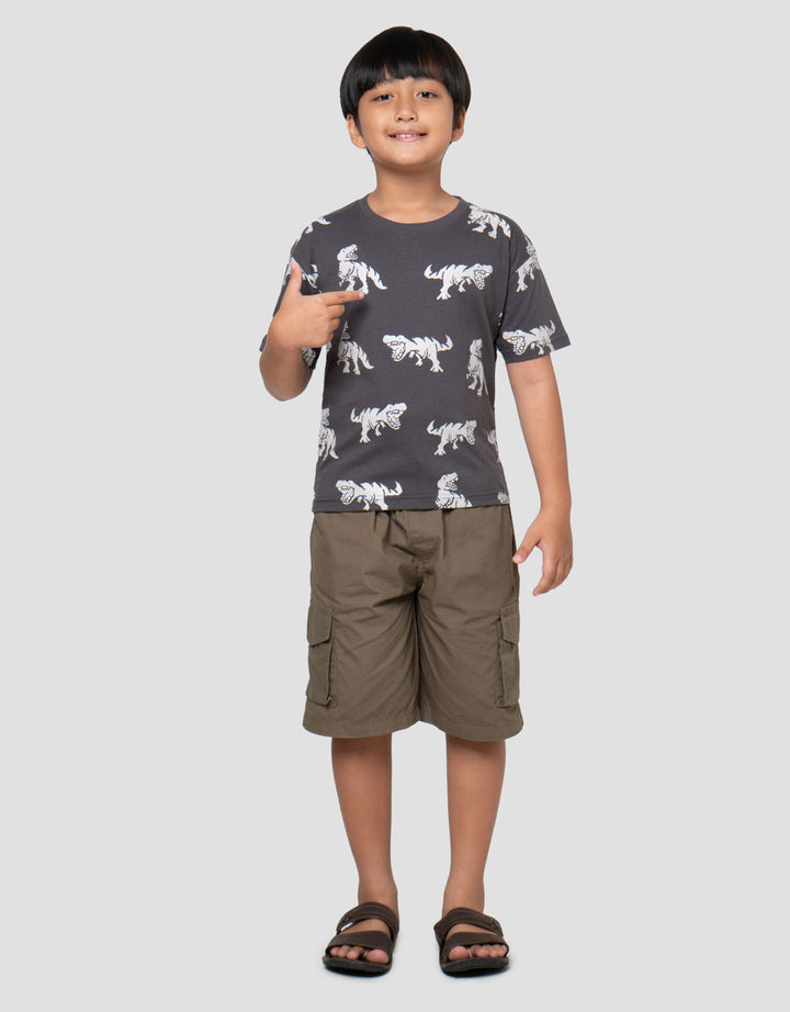 Little M OV Dino Angry Kaos Anak Laki-laki