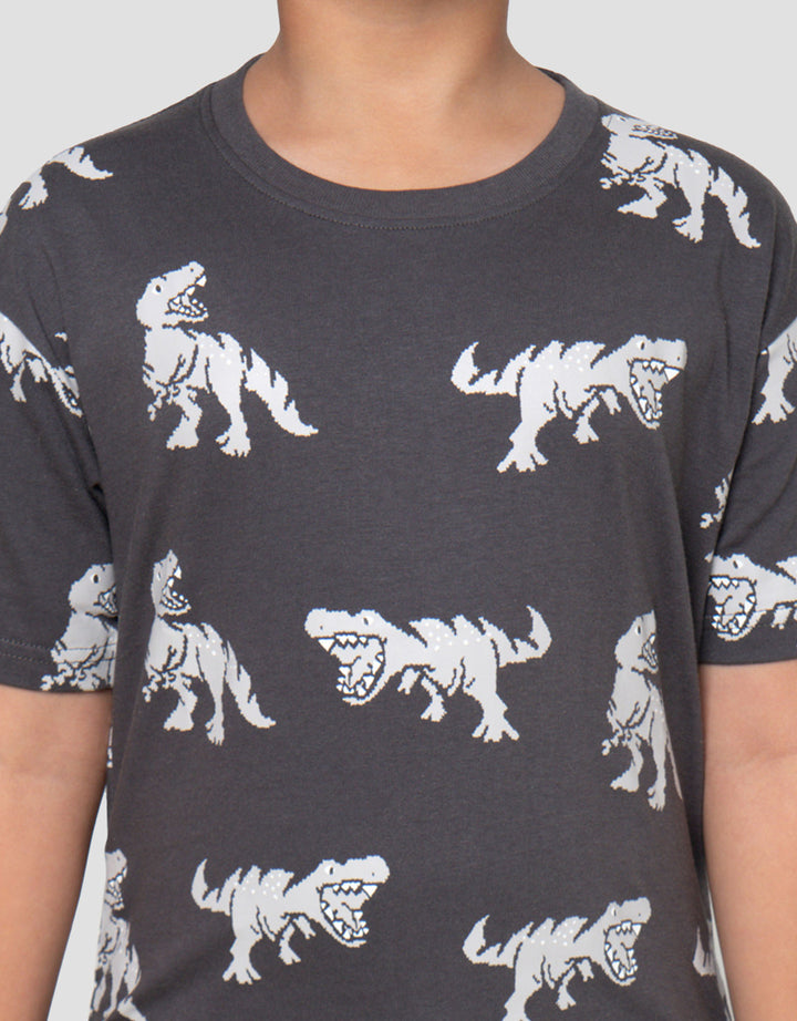 Little M OV Dino Angry Kaos Anak Laki-laki