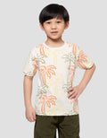 Little M Print Pohon Kelapa Kaos Lengan Pendek Anak Laki-Laki