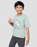 Little M Terry Wolf Kaos Oversize Anak Laki-laki