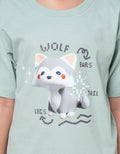 Little M Terry Wolf Kaos Oversize Anak Laki-laki