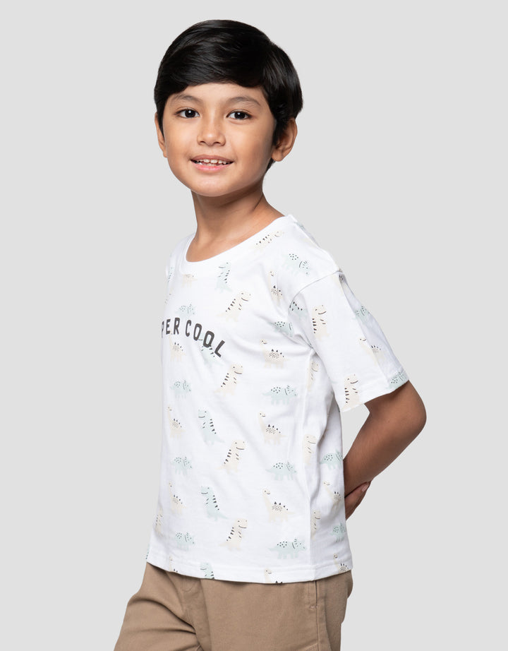 Little M Fprint Super Cool Dino Kaos Anak Laki-laki
