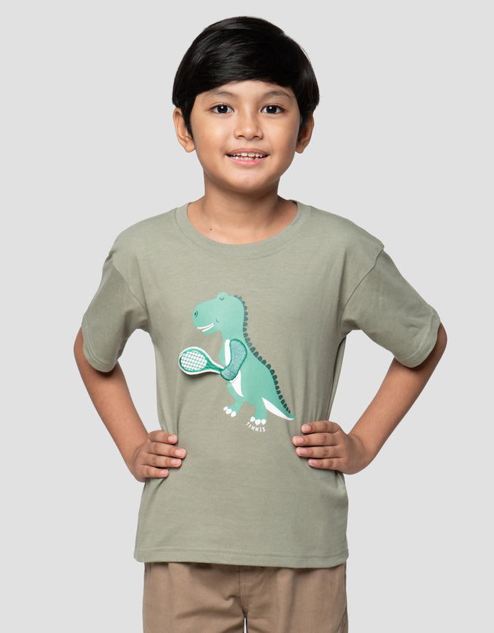 Little M Dino Badminton Apl Kaos Anak Laki-laki