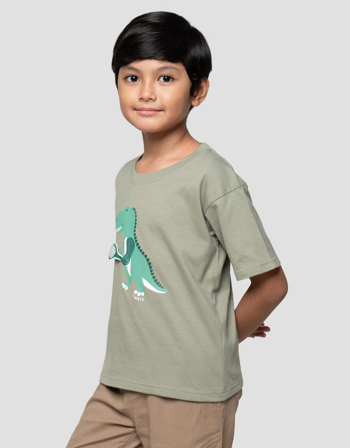 Little M Dino Badminton Apl Kaos Anak Laki-laki