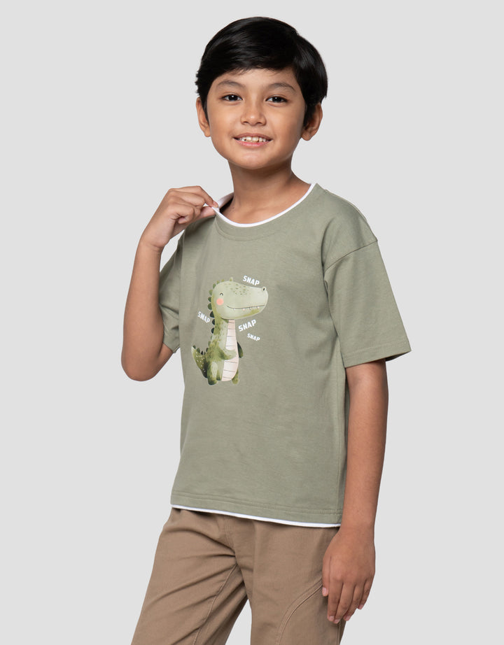 Little M Snap Croco Kaos Anak Laki-laki