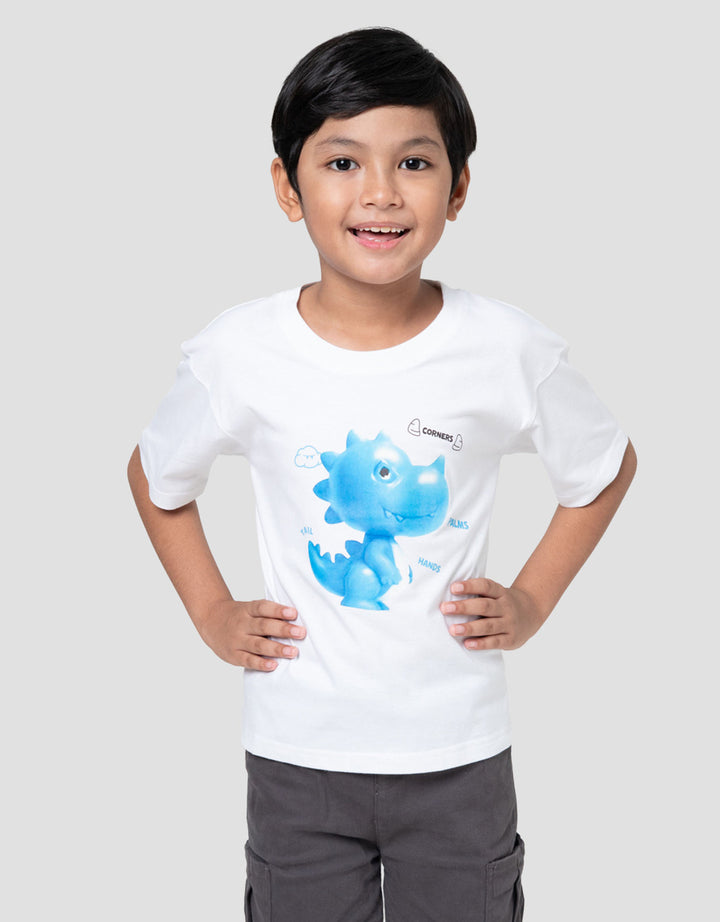 Little M Dino Corners Kaos Anak Laki-laki