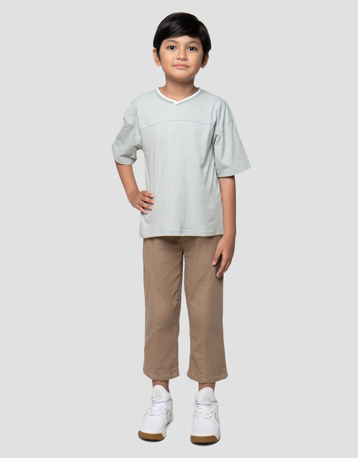 Little M Neck V Kaos Oversize Anak Laki-laki
