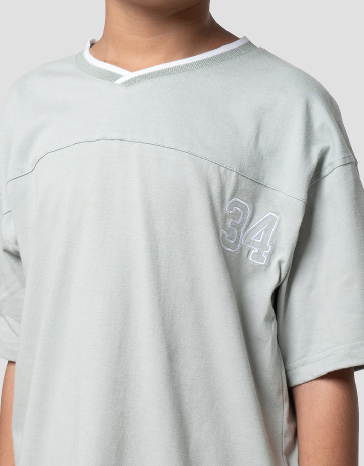 Little M Neck V Kaos Oversize Anak Laki-laki