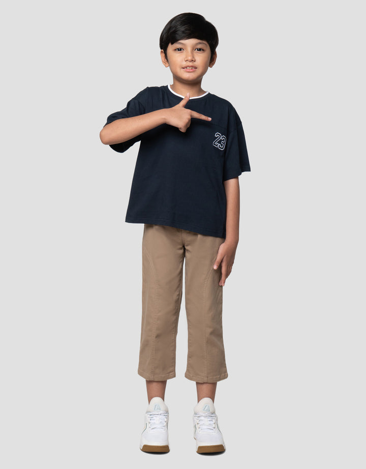 Little M Leher V Kaos Oversize Anak Laki-laki