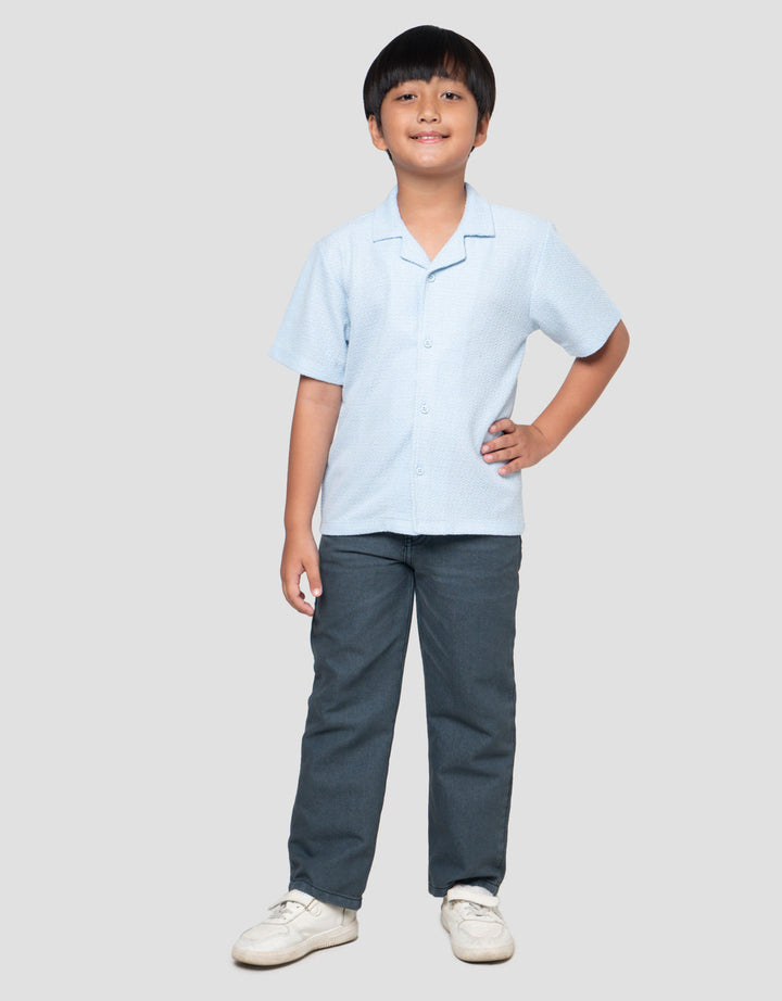 Little M Krah Texture Kaos Lengan Pendek Anak Laki-Laki