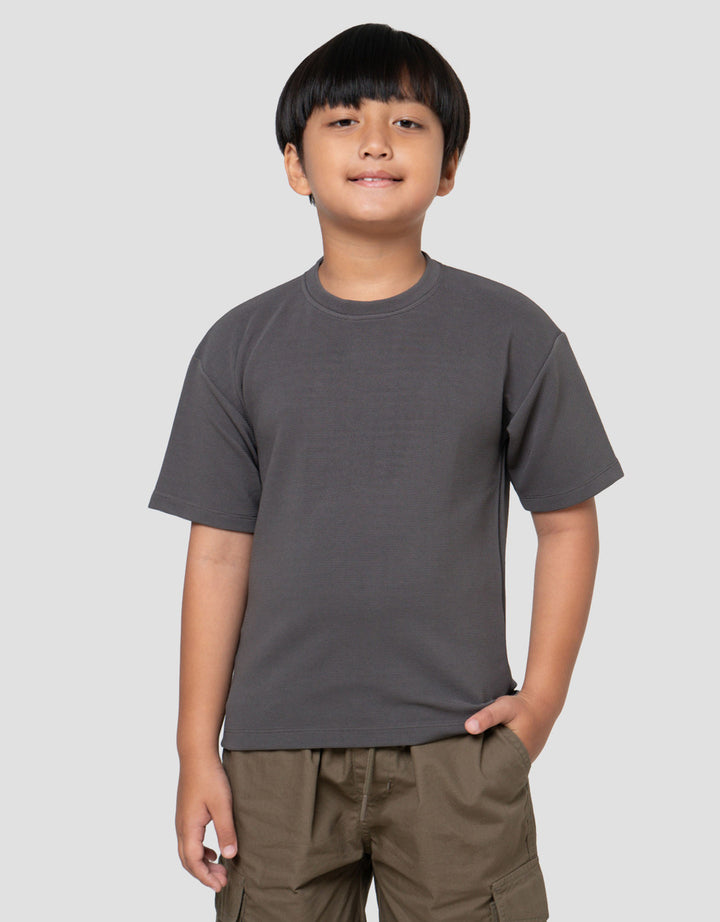 Little M Oversize Texture Kaos Lengan Pendek Anak Laki-Laki