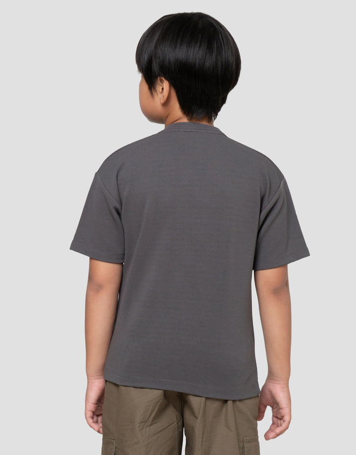 Little M Oversize Texture Kaos Lengan Pendek Anak Laki-Laki