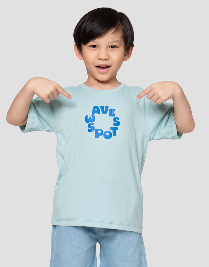 Little M Cut Sewn Waves Spot Print Kaos Anak Laki-laki
