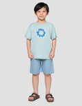 Little M Cut Sewn Waves Spot Print Kaos Anak Laki-laki