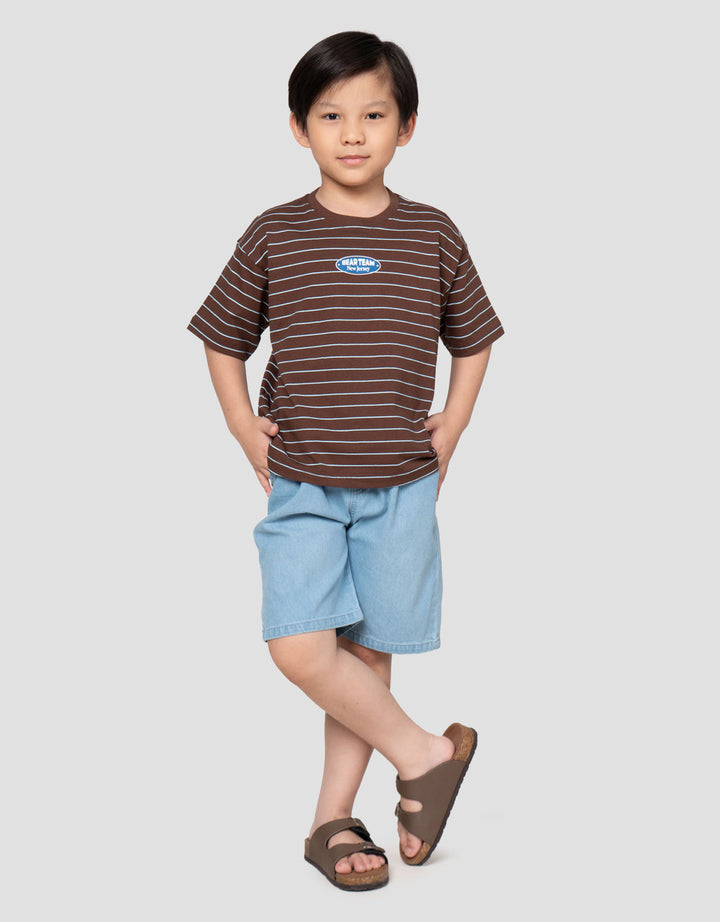 Little M Bear Team Print Kaos Oversize Anak Laki-laki