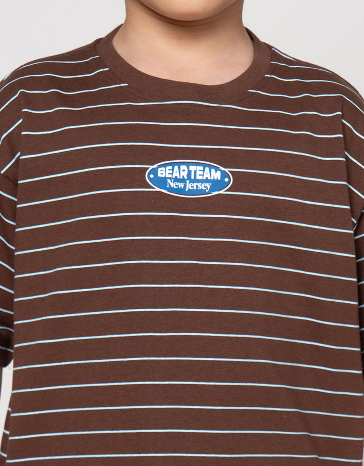 Little M Bear Team Print Kaos Oversize Anak Laki-laki