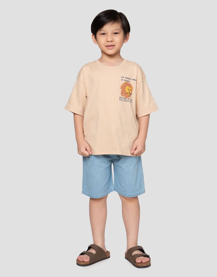 Little M Amazing World Of Animals Print Kaos Oversize Anak Laki-laki