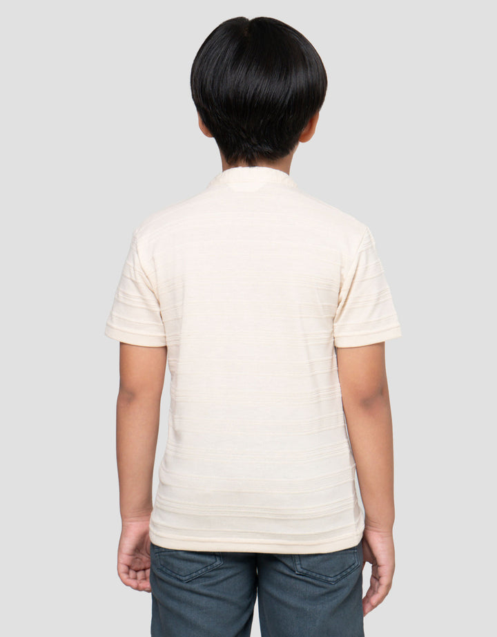 Little M Casual Earthy Henley Kaos Lengan Pendek Anak Laki-Laki
