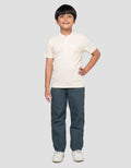 Little M Casual Earthy Henley Kaos Lengan Pendek Anak Laki-Laki