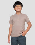 Little M Casual Earthy Henley Kaos Lengan Pendek Anak Laki-Laki