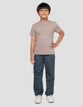 Little M Casual Earthy Henley Kaos Lengan Pendek Anak Laki-Laki