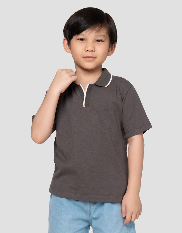 Little M Krah Rib Tex Slub Kaos Anak Laki-laki