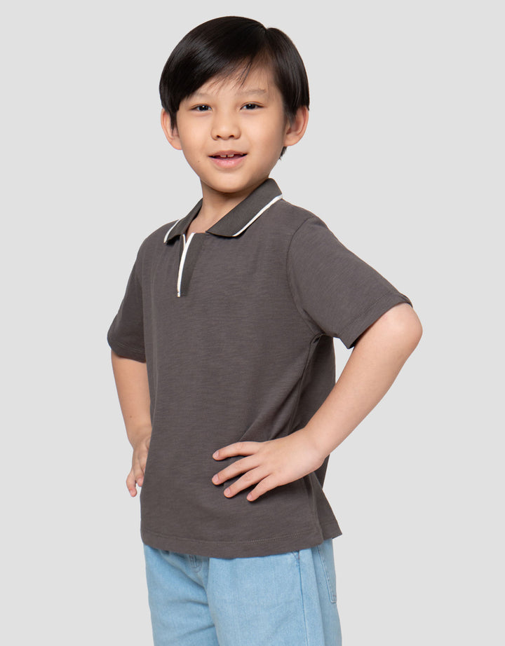 Little M Krah Rib Tex Slub Kaos Anak Laki-laki