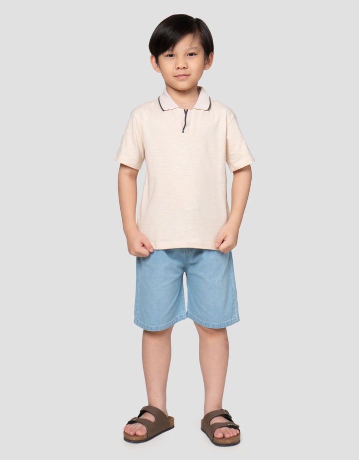 Little M Krah Rib Tex Slub Kaos Anak Laki-laki