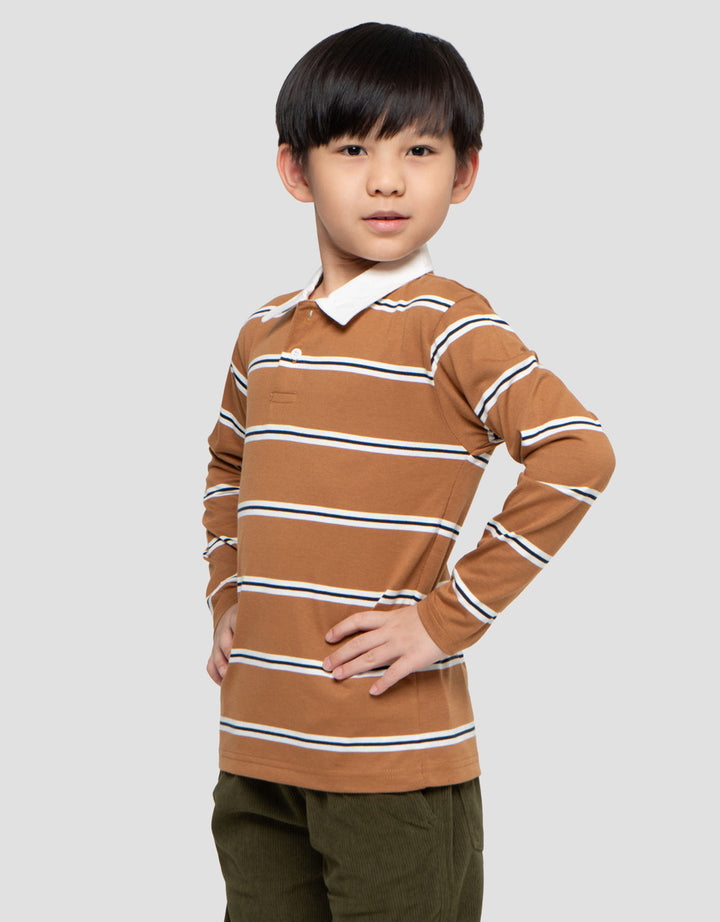 Little M Krah Salur Print Kaos Polo Anak Laki-Laki