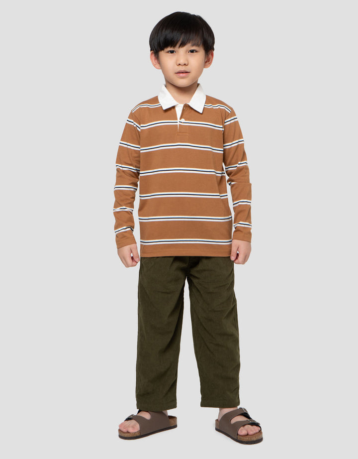 Little M Krah Salur Print Kaos Polo Anak Laki-Laki