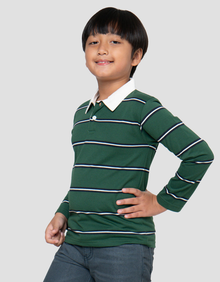 Little M Krah Salur Print Kaos Polo Anak Laki-Laki