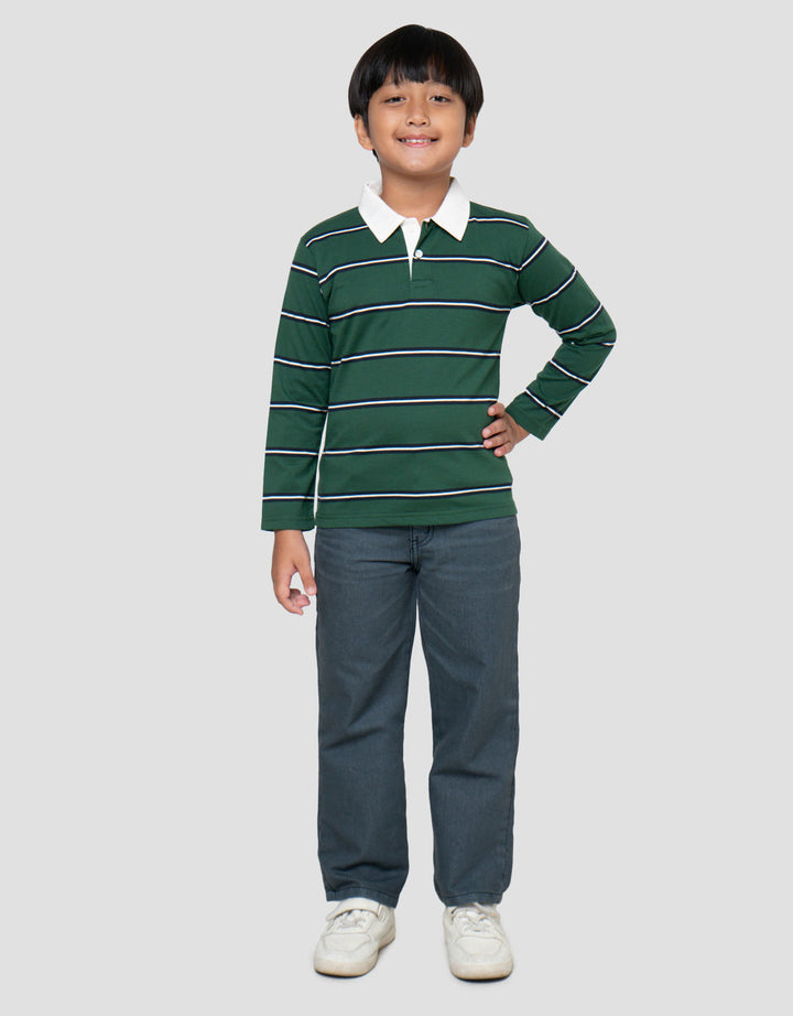 Little M Krah Salur Print Kaos Polo Anak Laki-Laki