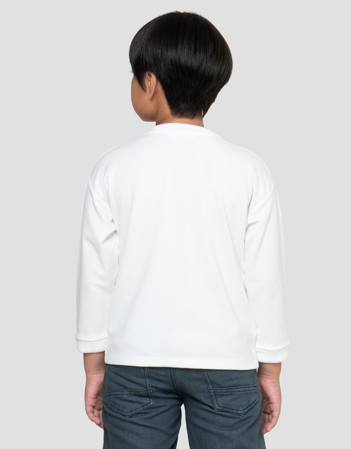 Little M Overall Texture Basic Rib Kaos Lengan Panjang Anak Laki-Laki