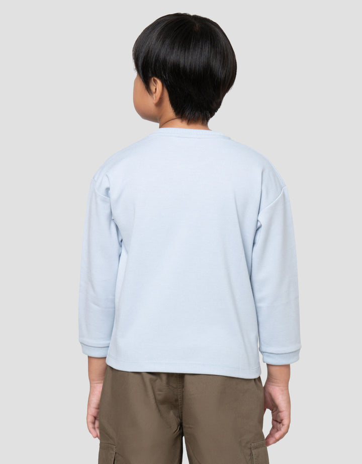 Little M Overall Texture Basic Rib Kaos Lengan Panjang Anak Laki-Laki